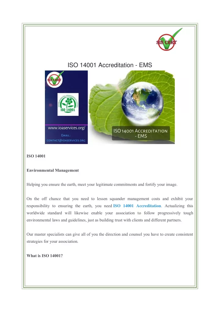 iso 14001 accreditation ems