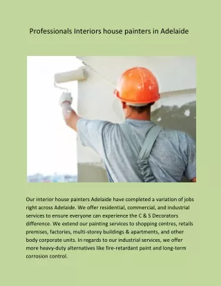 Professionals Interiors house painters in Adelaide