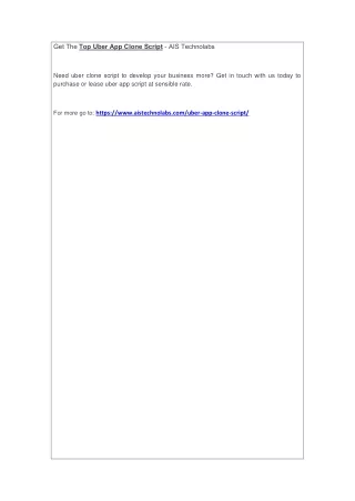 get the top uber app clone script ais technolabs