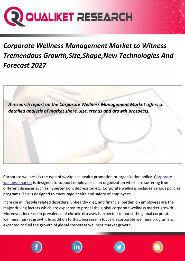 corporate wellness management market to witness