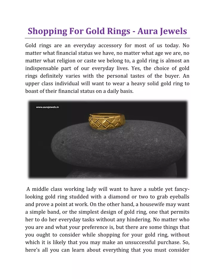 shopping for gold rings aura jewels