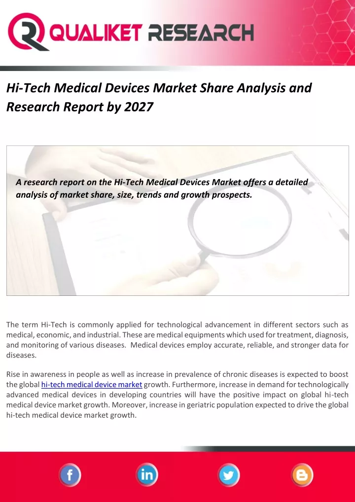 hi tech medical devices market share analysis