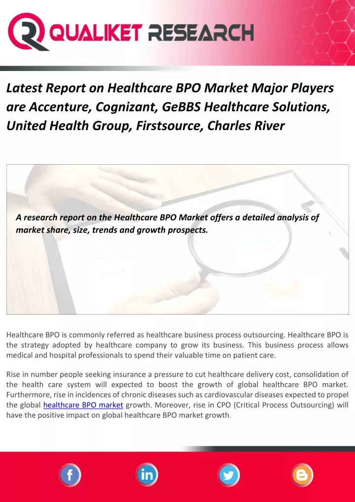 latest report on healthcare bpo market major