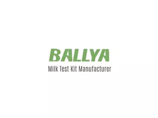 Milk Testing Manufacturer BALLYA