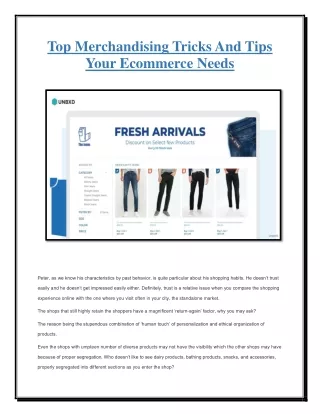 Top Merchandising Tricks And Tips Your Ecommerce Needs