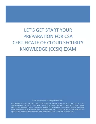 let s get start your preparation
