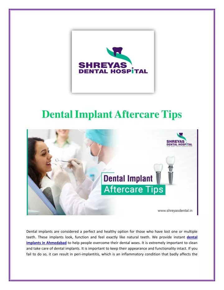 dental implant aftercare tips