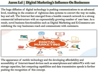 Aaron Lal | Digital Marketing’s Influence On Businesses