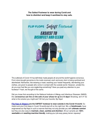 The Safest Footwear to Wear During Covid and How to Disinfect and Keep it Sanitized to Stay Safe.