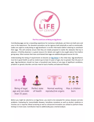 the pros and cons of being an egg donor