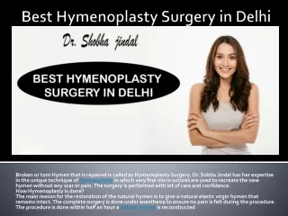 Best hymenoplasty surgeon in delhi
