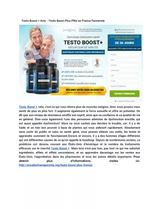 Testo Boost   Avis - Testo Boost Plus PRix en France Farmersie