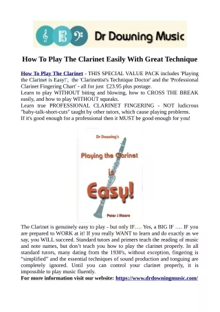 how to play the clarinet easily with great