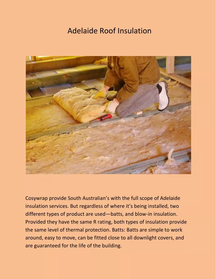 adelaide roof insulation