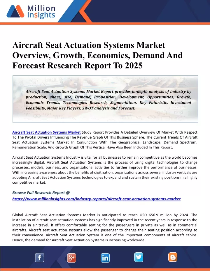 aircraft seat actuation systems market overview
