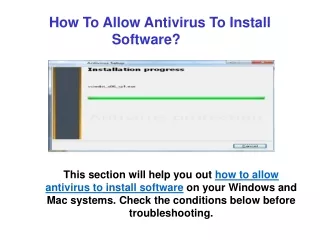 how to allow antivirus to install software
