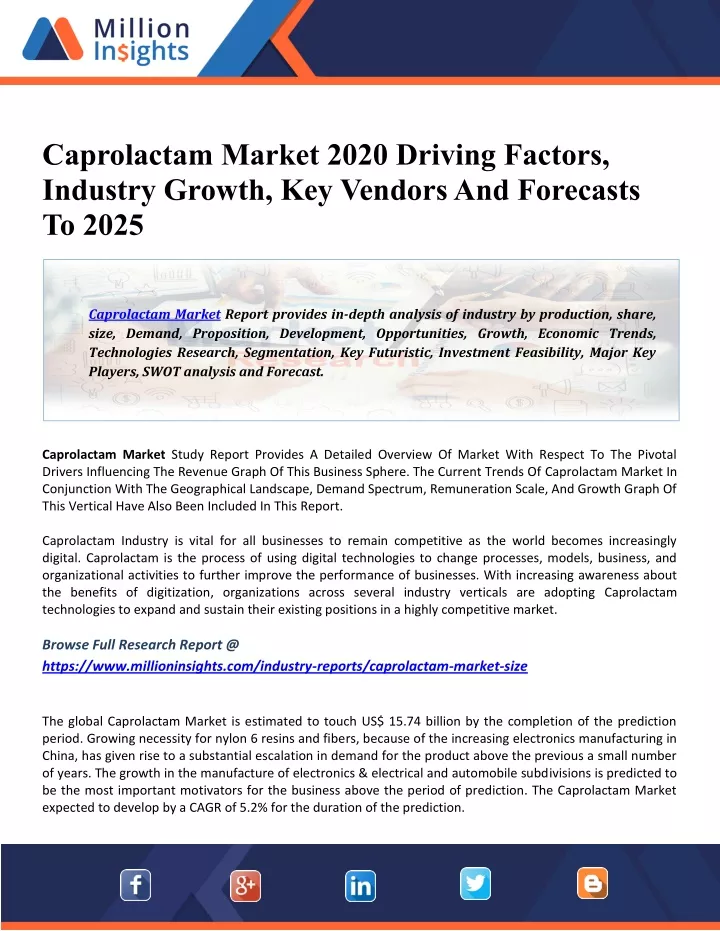 caprolactam market 2020 driving factors industry