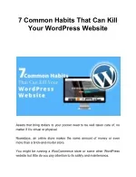 7 Common Habits That Can Kill Your WordPress Website - slide 1