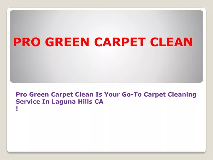 pro green carpet clean