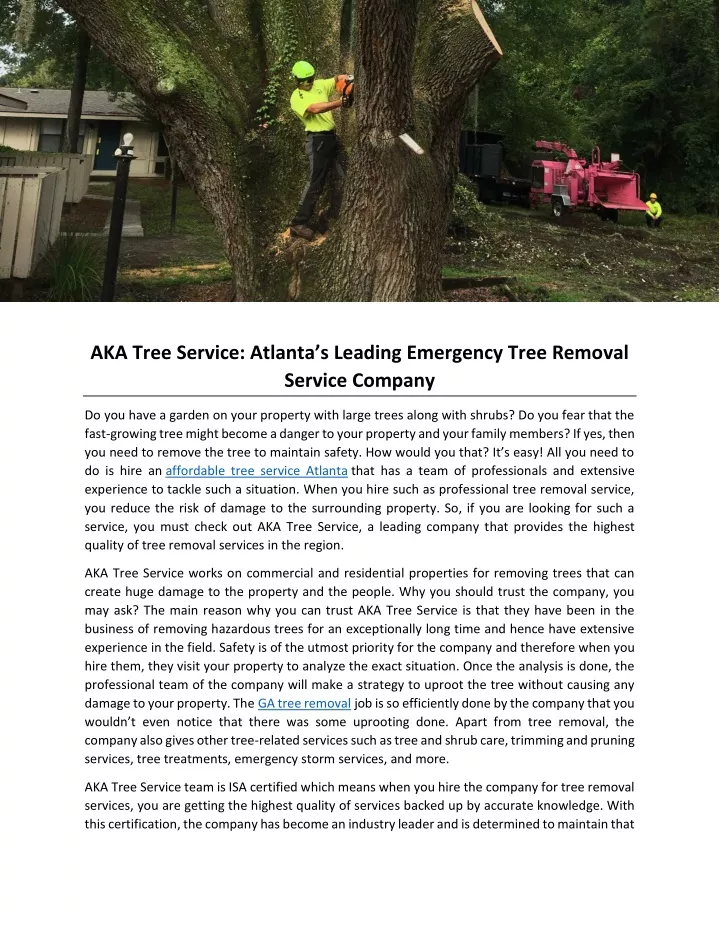 aka tree service atlanta s leading emergency tree