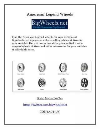 Wheels of American Legend  - Bigwheels.net