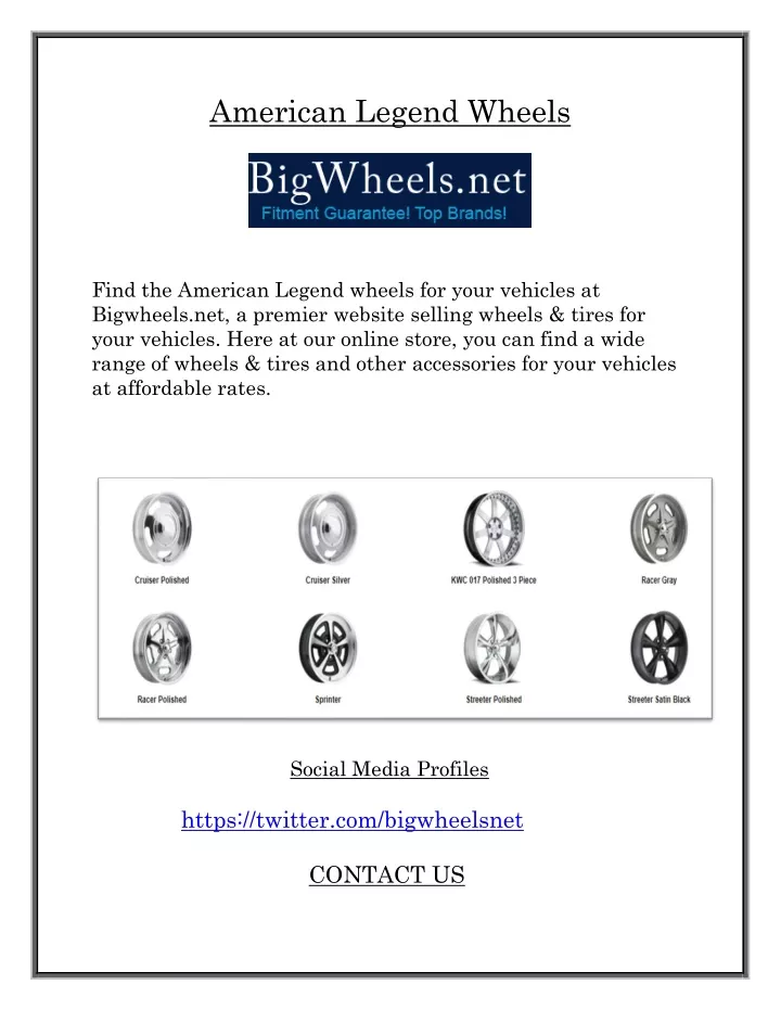 american legend wheels