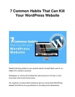 7 Common Habits That Can Kill Your WordPress Website - slide 1