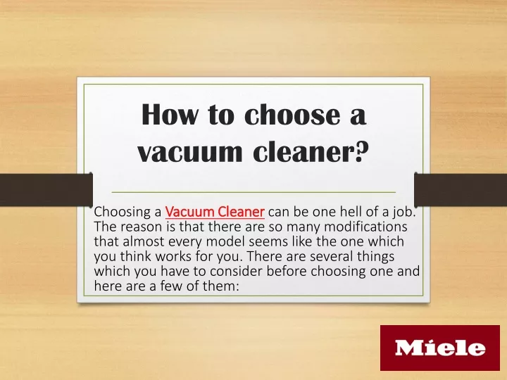 how to choose a vacuum cleaner