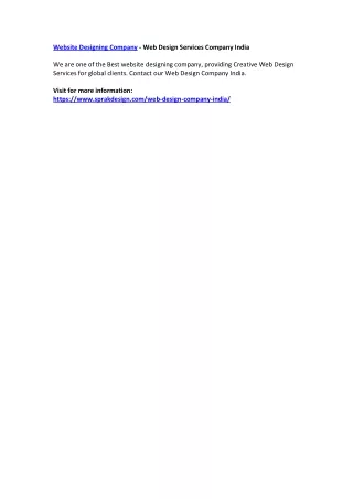 website designing company web design services