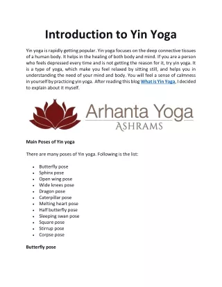 introduction to yin yoga