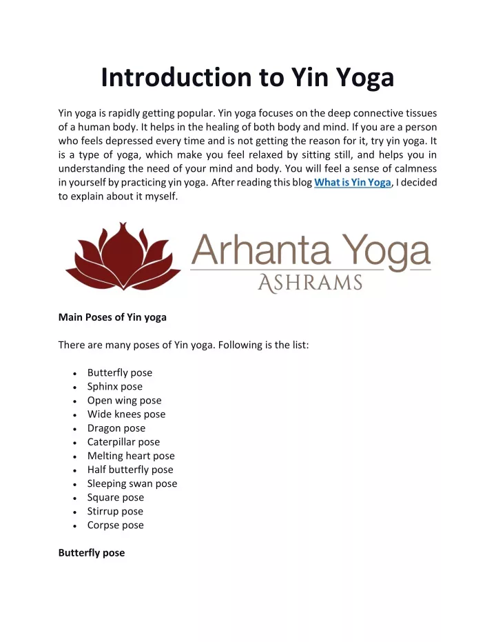 introduction to yin yoga