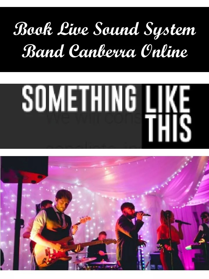 book live sound system band canberra online