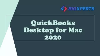 QuickBooks Desktop for Mac 2020