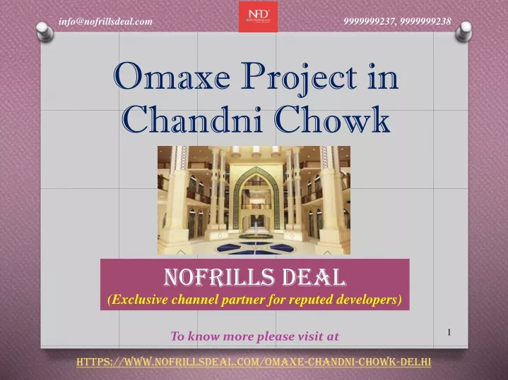 omaxe project in chandni chowk