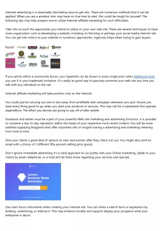 internet advertising is a reasonably fascinating
