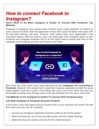 how to connect facebook to instagram here s what