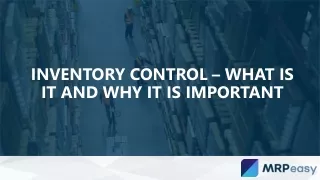 inventory control what