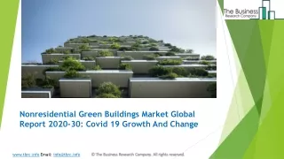 (2020-2030) Nonresidential Green Buildings Market Size, Share, Growth And Trends