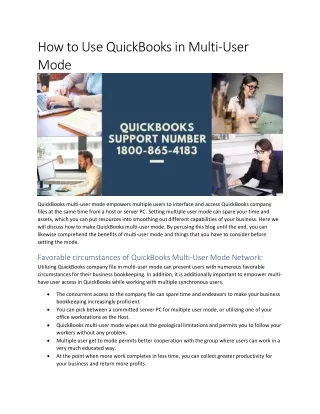 How to Use QuickBooks in Multi-User Mode