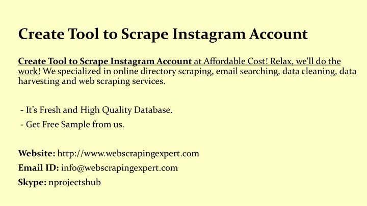 create tool to scrape instagram account