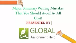 Take summary writing help from experts