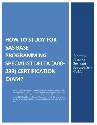 how to study for sas base programming specialist