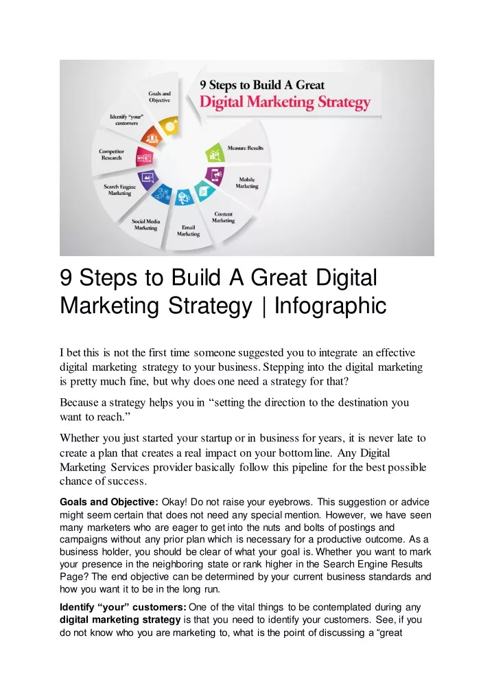 9 steps to build a great digital marketing