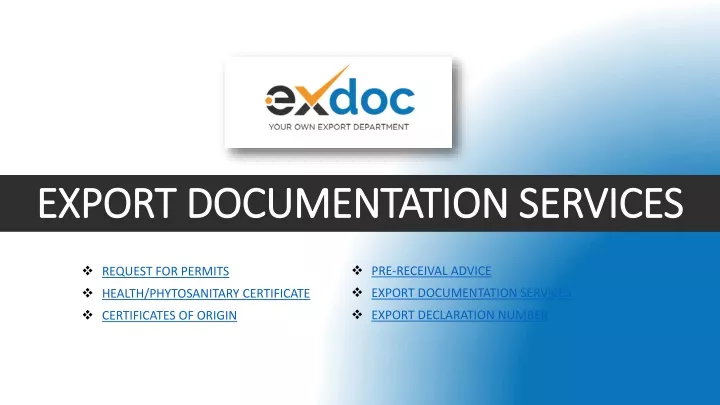 export documentation services