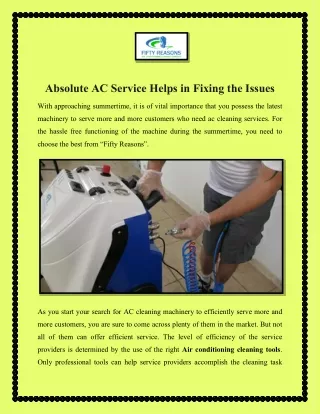 Absolute AC Service Helps in Fixing the Issues
