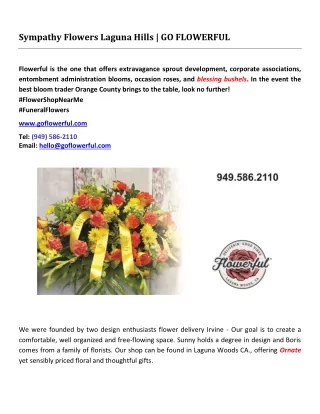 Sympathy Flowers Laguna Hills | GO FLOWERFUL