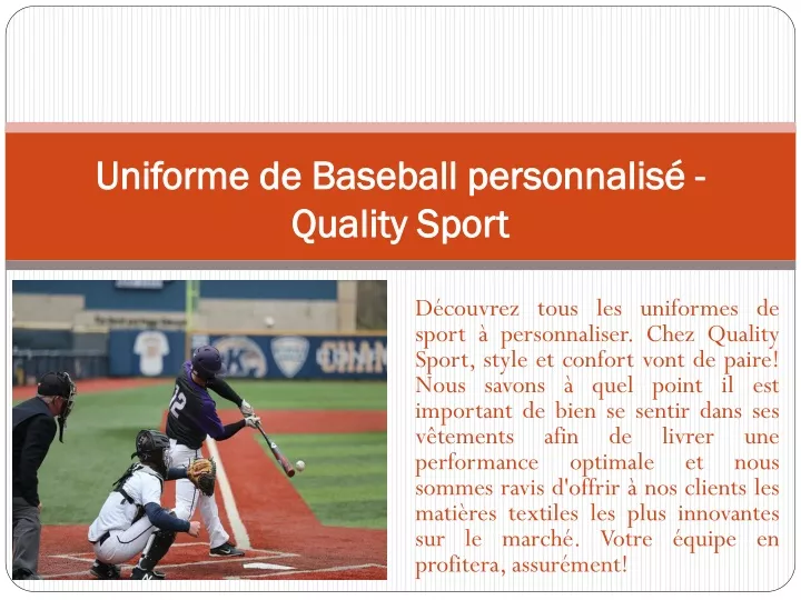 uniforme de baseball personnalis quality sport