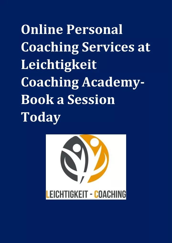 online personal coaching services at leichtigkeit