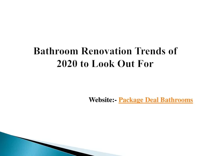 website package deal bathrooms