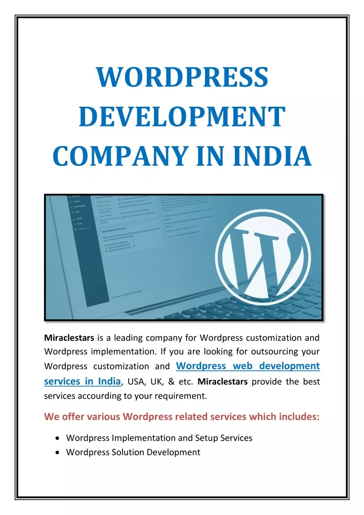 wordpress development company in india